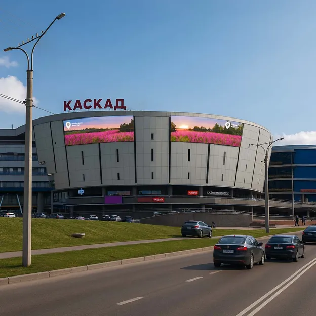Медиафасад на ТРЦ «Каскад» (сторона Б1/Б2) по адресуПрезидентский бульвар, 20, Чебоксары