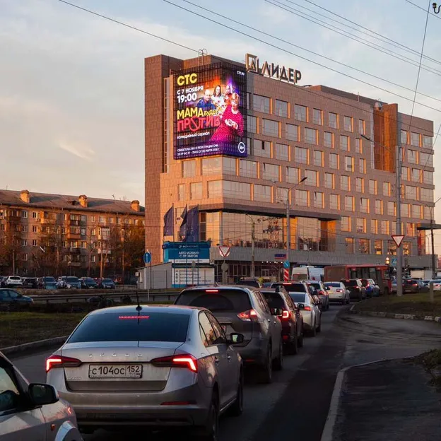 Медиафасад  (сторона undefined) по адресуПл. Комсомольская, 1а, Нижний Новгород